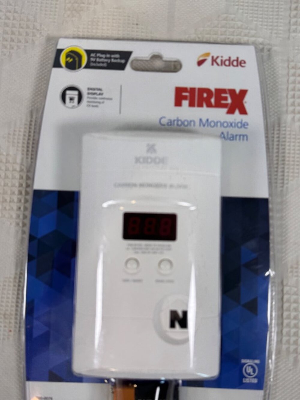 Kidde FireX Carbon Monoxide Alarm With Digital Display and 9V Battery Backup NIB
